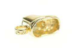 10K Yellow Gold Blue Topaz 3D Baby Shoe Bootie Sneaker Charm/Pendant