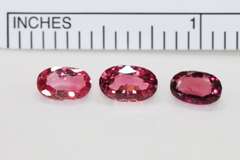 Radiant Natural Pink Tourmaline - Lot of 3