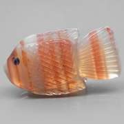 Gorgeous 25.27ct striped Agate and Sapphire carving