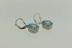 Sterling Silver Blue Topaz Earrings