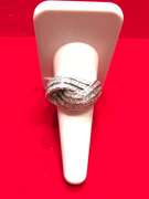 LADIES 14K WHITE GOLD DIAMOND TWIST DESIGN RING
