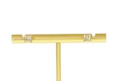 14K Yellow Gold 0.62 Ctw Princess Diamond Solitaire Stud Earrings