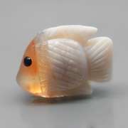 Gorgeous 25.27ct striped Agate and Sapphire carving