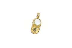10K Yellow Gold Blue Topaz 3D Baby Shoe Bootie Sneaker Charm/Pendant