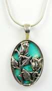 Kabana Reversible Sterling Turquoise Pendant & Chain