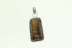 Silver-Tone Color Stone Pendant