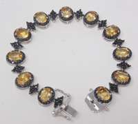 Stainless Steel Citrine Tennis Bracelet