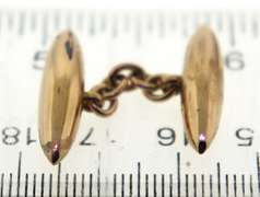 Bullet Shaped Yellow Gold Cufflinks