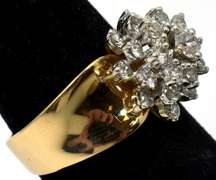 Flashy Diamond Cluster Ring in 14KT Yellow Gold