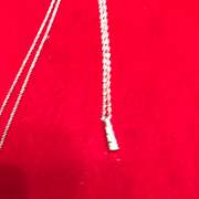 14K WHITE GOLD CHAIN WITH DIAMOND PENDANT