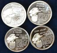 Lot Of 4 Sterling Silver President Medals
