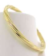 Simple 14kt YG Twist Motif Hinged Bangle Bracelet