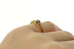 14K Yellow Gold Oval Sapphire Diamond Accent Bypass Ring