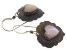 Vintage Sterling Silver Dangle Heart Earrings