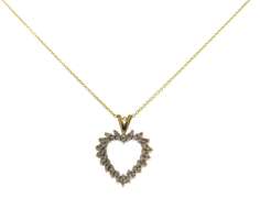 Gorgeous 14kt Yellow Gold Diamond Heart Shaped Necklace