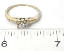 Romantic Vintage Style 14KT White Gold Engagement Ring