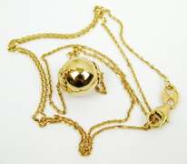14K Italian Large Bead Necklace