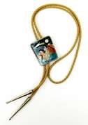 Enameled Wolf & Moon Bolo