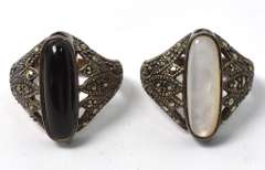 Set of 2 Sterling Silver Rings Both Size 7