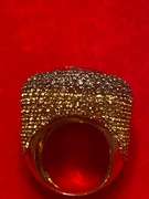 18k gold Topaz & Sapphire Ring With 3.00 Carats  Of Chocolate Diamonds