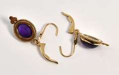 Lovely Cabachon Amethyst Dangle Earrings