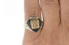 14K White Gold Art Deco Fraternal Order of the Eagles Shield Ring