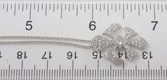 Exciting 14kt White Gold Fleur De Lis Diamond Pave Necklace