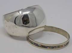 Vintage Sterling Silver Set of 2 Cuff Bracelets