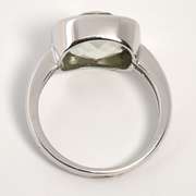 Chic Green Amethyst Ring in 14K WG