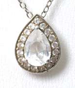 Sterling Silver White Stone Necklace