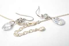 Sterling Silver Crystal Necklace and Earrings