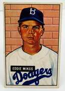 1951 Eddie Miksis, Dodgers Baseball Card