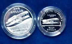 2003 First Flight Silver Dollar and Half Dollar Proof Coins in OGP