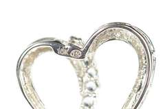 10K White Gold Blue Topaz Wavy Curvy Heart Love Symbol Pendant