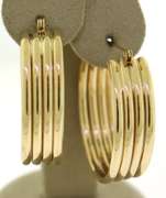 Chic 14kt Yellow Gold 4-Row Wide Hoop Earrings