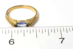 Lovely Blue Crystal Ring in 14KT Yellow Gold