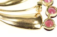 14K Yellow Gold Ornate Syn. Garnet Retro Butterfly Moth Pin/Brooch