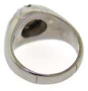White Gold Diamond Cluster Gypsy Style Ring