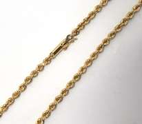 Popular Yellow Gold Rope Chain Necklace