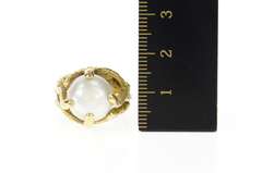 18K Yellow Gold Textured Tree Branch Retro Cocktail Ring