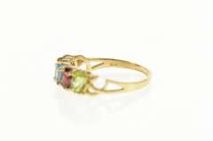 10K Yellow Gold Amethyst Blue Topaz Citrine Garnet Peridot Band Ring