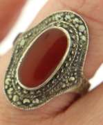 Sterling Silver Red Carnelian Ring
