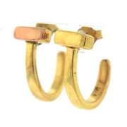 Nice Yellow Gold T Bar J Hoop Earrings