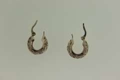 Sterling Silver Filigree Wide Hoop Earrings