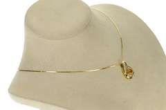 14K Yellow Gold Pear Citrine Diamond Accent Loop Classic Pendant