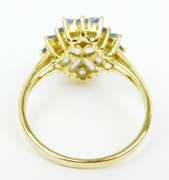 Fancy 14K Multi-Tanzanite Cluster Ring, Size 9.5