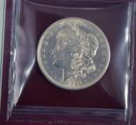 1921 BU Morgan 1921 D in Coin and Stamp Holder