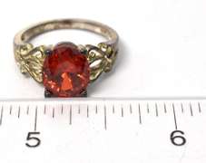 Bold Orange Stone Ring in Sterling Silver