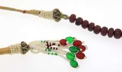 Unique Ruby Beaded Tassel Necklace