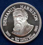 Benjamin Harrison Sterling Silver Medal